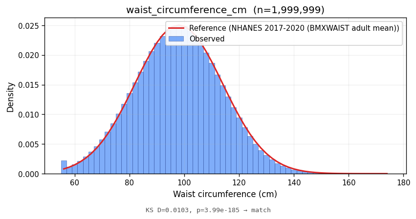 waist circumference cm